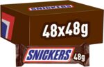 【New user benefits】M&M’s, Snickers Chocolate Bars, Caramel, Peanuts & Milk Chocolate Bulk Box, 48 x 48g, Ideal for Gift, Snacks or Hamper